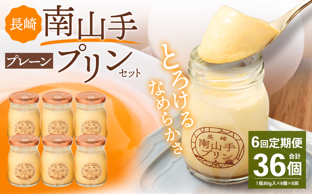 【全6回定期便】南山手プリンプレーン6個セット