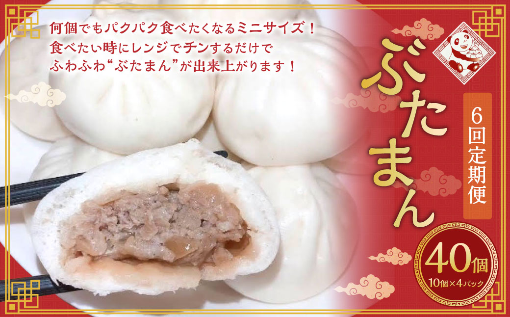 【全6回定期便】長崎ぶたまん 40個 (40個×6回) 合計240個