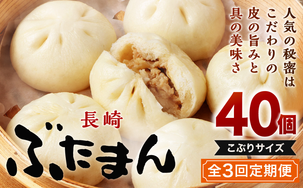 【全3回定期便】長崎ぶたまん 40個(10個入×4パック)