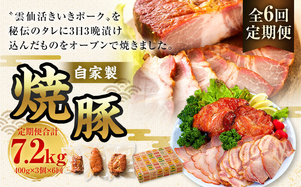 【全6回定期便】自家製焼豚 400g×3個セット