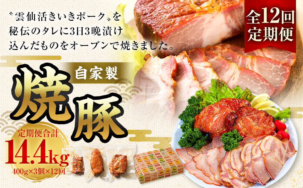 【全12回定期便】自家製焼豚 400g×3個セット