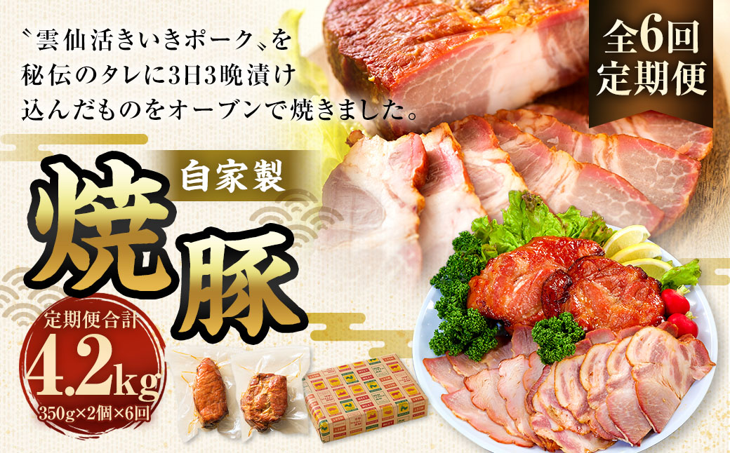 【全6回定期便】自家製焼豚 350g×2個セット