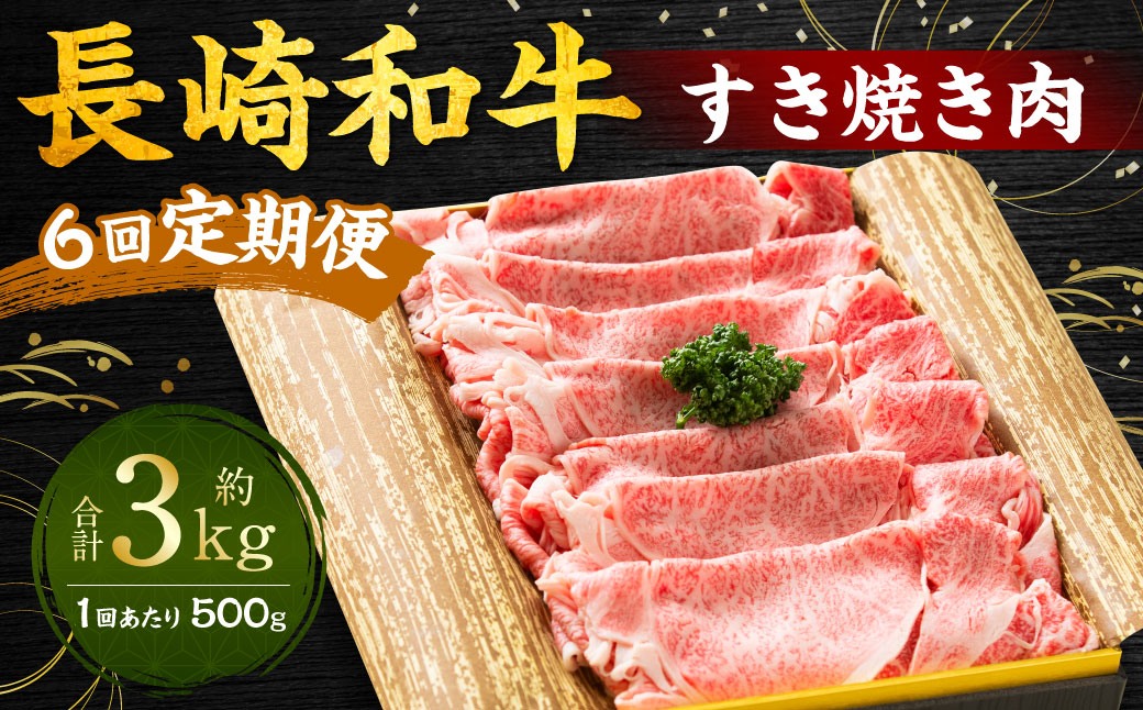 【全6回定期便】長崎和牛 すき焼き肉 約500g
