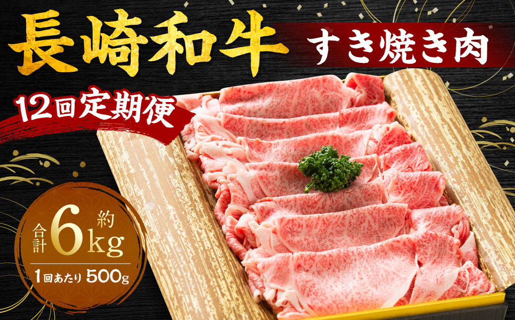 【全12回定期便】長崎和牛 すき焼き肉 約500g