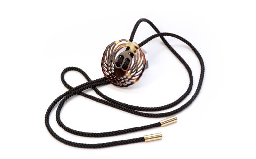 【べっ甲】刀鍔モチーフループタイ（鶴丸）