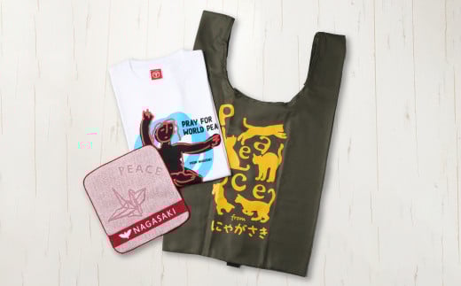 ピースなTシャツ・ミニタオル・エコバッグ セット