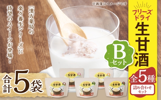 フリーズドライ 生甘酒 5種 (各20g×1袋) 詰め合わせ セットB