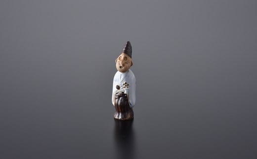 [G183p］〈平戸窯悦山〉郷土玩具「舌出三番叟人形」小