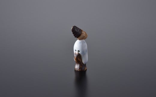 [G183p］〈平戸窯悦山〉郷土玩具「舌出三番叟人形」小