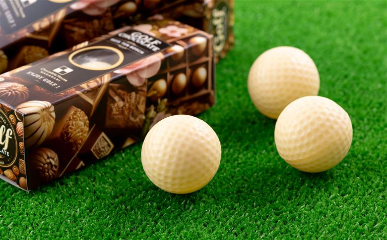   [F218］ゴルフボールチョコ(ホワイト)4箱セット