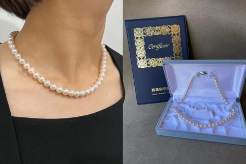 BF179長崎県産高級真珠ネックレス・イヤリングセット（7.5－8.0㎜）