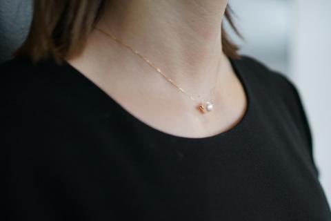 BF190アコヤ真珠　1粒パールチェーンネックレス（9.0㎜）