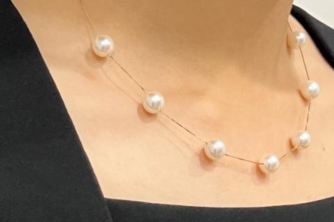 BF191アコヤ真珠　7粒ステーションネックレス（8.0㎜）