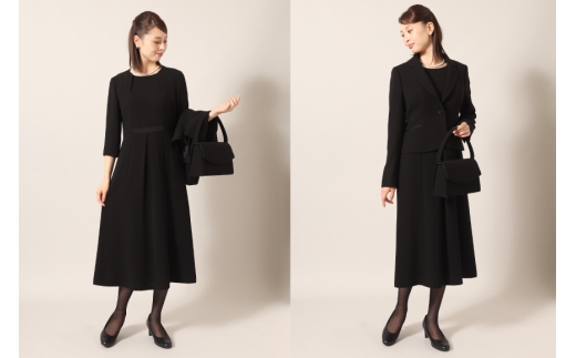 AI368-b Marycoco 家庭で洗える 前開き ブラック フォーマル アンサンブル [MKV-0309 ジャケット ワンピース 長袖 レディース セットアップ きれいめ メアリーココ 長崎県 島原市 ]