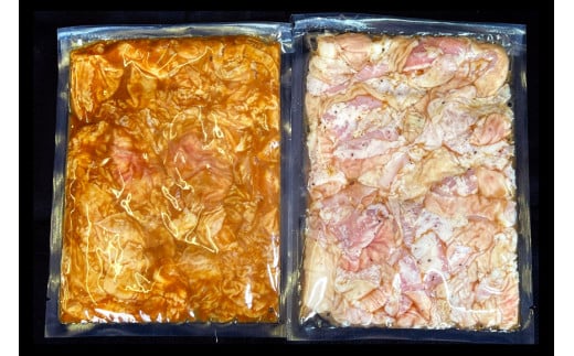 CG154 超希少部位 豚てっぽう 塩 & ニンニク味噌 ホルモン焼き 食べ比べ セット 計1.2kg（300g×2種×各2パック） [豚 ホルモン 豚ホル 焼肉 テッポウ 直腸 塩 味噌 冷凍]