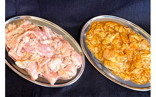 CG154 超希少部位 豚てっぽう 塩 & ニンニク味噌 ホルモン焼き 食べ比べ セット 計1.2kg（300g×2種×各2パック） [豚 ホルモン 豚ホル 焼肉 テッポウ 直腸 塩 味噌 冷凍]