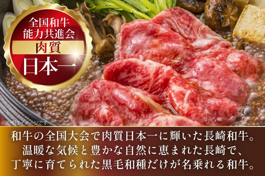 AJ500 長崎和牛 リブロース スライス 約500g [ 肉 牛肉 和牛 おいしい スライス すき焼き しゃぶしゃぶ まるしん商会 黒牛 長崎県 島原市 ]