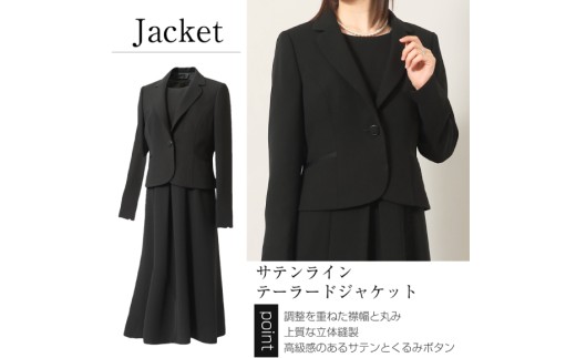 AI368-c Marycoco 家庭で洗える 前開き ブラック フォーマル アンサンブル [MKV-0309 ジャケット ワンピース 長袖 レディース セットアップ きれいめ メアリーココ 長崎県 島原市 ]