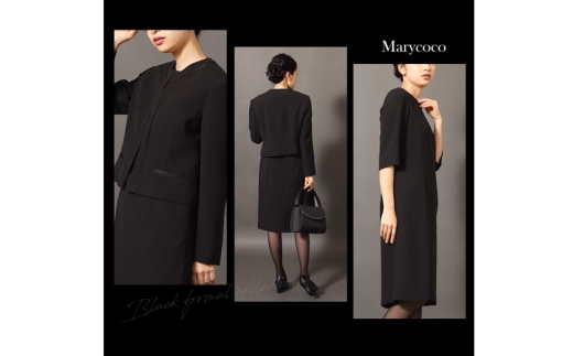 AI370-d Marycoco 家庭で洗える 前開き シャネルカラー ブラック フォーマル アンサンブル [RS-141-903 ジャケット ワンピース 長袖 レディース セットアップ きれいめ メアリーココ 長崎県 島原市 ]