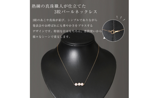 AI393 Marycoco あこや本真珠 7mm 3粒 パールネックレス ケース付 [NK80-3g ネックレス パール 真珠 本真珠 アコヤ真珠 アコヤ本真珠 ジュエリー アクセサリー メアリーココ 長崎県 島原市 ]