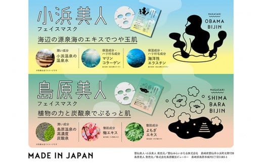 CE206 雲仙温泉郷フェイスマスク3種セット ～おうちでカンタン温泉美容セット～