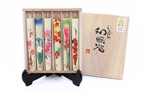 AB056温かな色合いとゆらぎに安らぐ　絵蝋燭６本セット