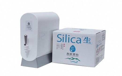 AD114【初回セット・定期配送全3回】専用ディスペンサー+島原のシリカたっぷり天然水18.6L（6.2L×3パック）×3回