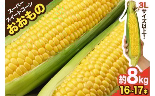 AE218 とうもろこし おおもの スーパースイートコーン 約8kg 【3Lサイズ以上！】