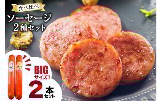 AI066 特大！ ソーセージ 2種2本 食べ比べ セット（島原ハムポークソーセージ800g×1本 島原工房ソーセージ770g×1本） [ ハム ソーセージ 肉 豚肉 おつまみ 国産 長崎県 島原市 ]