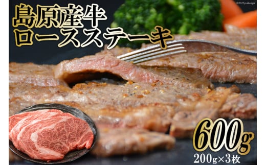 BF001 島原産牛ロースステーキ　600g（200g×3枚）