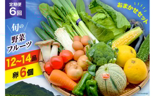 BF058 【6回定期便】旬の野菜・フルーツ (12〜14品目)・卵 (6個) おまかせ セット【 野菜 果物 卵 やさい くだもの 果物 タマゴ たまご 詰め合わせ 江戸屋 長崎県 島原市 】