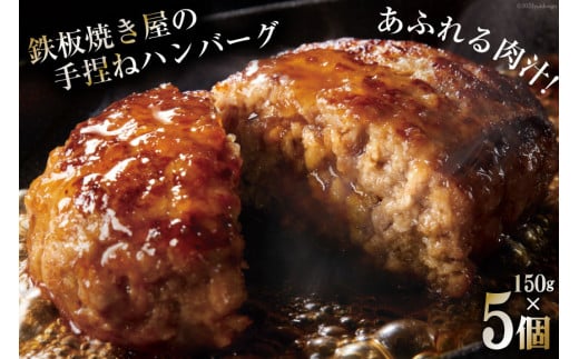 CG020 島原鉄板焼き屋の一品 うまからじゃ手捏ねハンバーグ 150g×5個