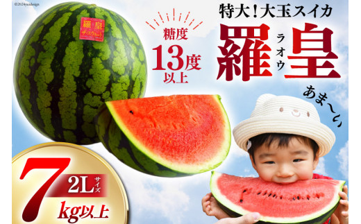 BG059【令和8年度出荷分】絶品！大玉スイカ～羅皇（ラオウ）～（7～10kg）[先行予約 数量限定 すいか スイカ 西瓜 フルーツ 果物 長崎 長崎県 島原市]