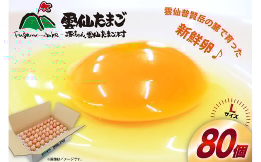 BI026 たっぷり！ 雲仙たまごLサイズ 80個 (75個＋割れ補償5個入り) [ 卵 たまご 生卵 鶏卵 赤卵 玉子 新鮮 塚ちゃん雲仙たまご村 長崎県 島原市 ]