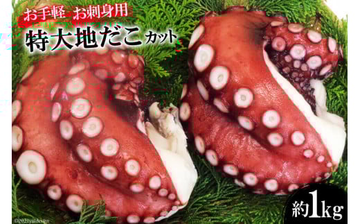 DF083【お手軽 お刺身用】長崎県産 特大地だこ カット　約1kg