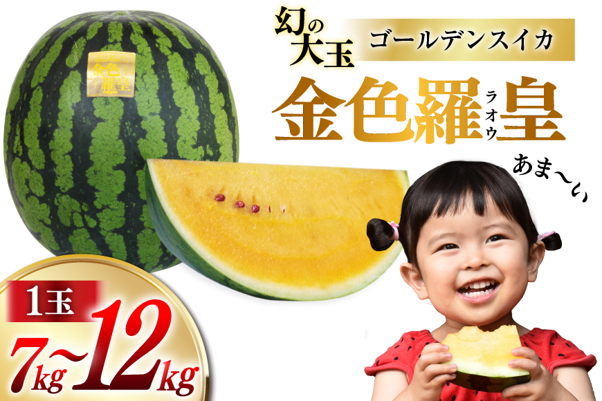 BG075【令和8年度出荷分】幻のゴールデンスイカ！～金色羅皇（ラオウ）～（7～12kg） [先行予約 数量限定 すいか スイカ 西瓜 らおう 羅王 フルーツ 果物 長崎 長崎県 島原市]