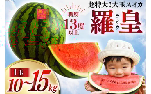 AG060【令和8年度出荷分】超特大！大玉スイカ～羅皇（ラオウ）～（10～15kg）[先行予約 数量限定 すいか スイカ 西瓜 フルーツ 果物 長崎 長崎県 島原市]