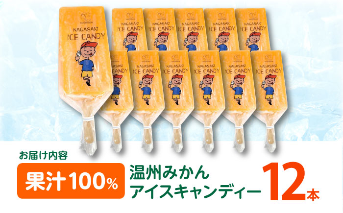 温州みかんアイスキャンデー12本セット / みかん アイス シャーベット アイスキャンデー 伊木力みかん / 諫早市 / 圭昭園 [AHAZ006]
