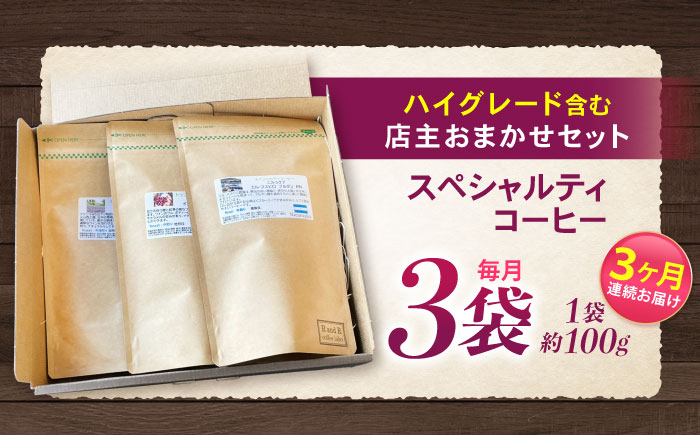 【3回定期便】挽き方が選べます！自家焙煎ハイグレードコーヒーを含むおまかせセット(中挽き) / ハイグレードコーヒー ブレンド コーヒー 豆 中挽き / 諫早市 / R and R coffee labo [AHCJ028]