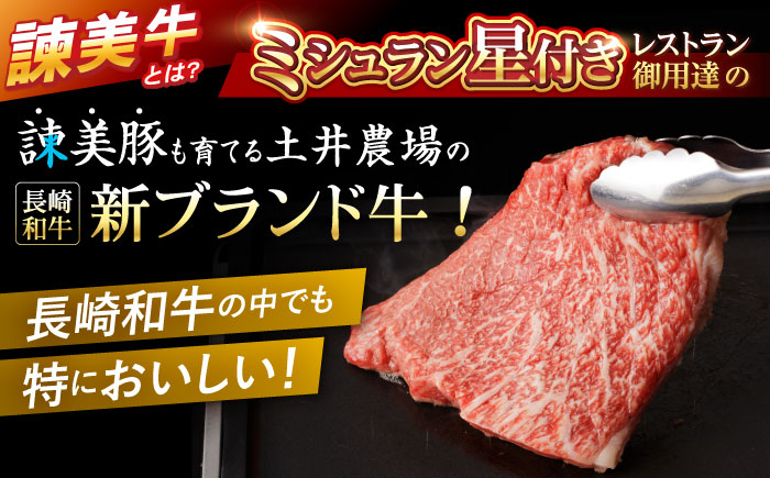 【特Aのブランド米で育てた】諫美牛 モモステーキ 400g(200g×2) / 牛肉 ぎゅうにく 和牛 肉 焼肉 国産 モモ肉 モモ もも ステーキ すてーき / 諫早市 / 株式会社土井農場 [AHAD098]