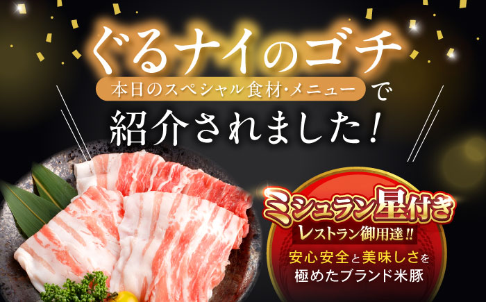 【6回定期便】黒豚諫美豚プレミアム100 バラ肉 しゃぶしゃぶ用 500g(250g×2P) / 豚肉 ぶたにく バラ ばら 豚バラ シャブシャブ しゃぶしゃぶ / 諫早市 / 株式会社土井農場 [AHAD115]