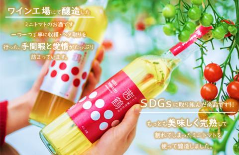 ワイン酵母仕込み茜鶴ミニトマトのお酒甘口200mlと宮トマト500gのセット / 酒 お酒 アルコール 甘口 ミニトマト トマト / 諫早市 / 株式会社宮下農園  [AHCG002]
