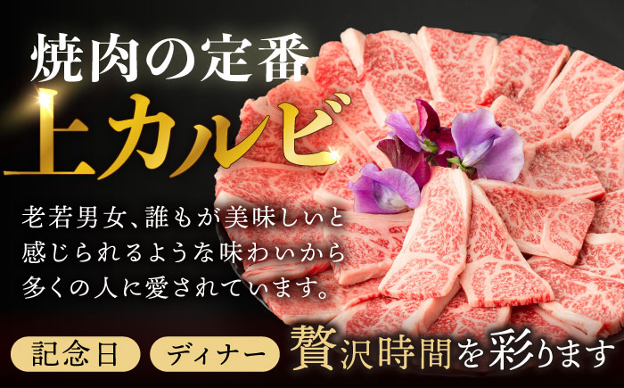 【3回定期便】焼肉 上 カルビ 500g / 長崎和牛 A5ランク キャンプ BBQ バーベキュー / 諫早市 / 野中精肉店 [AHCW052]