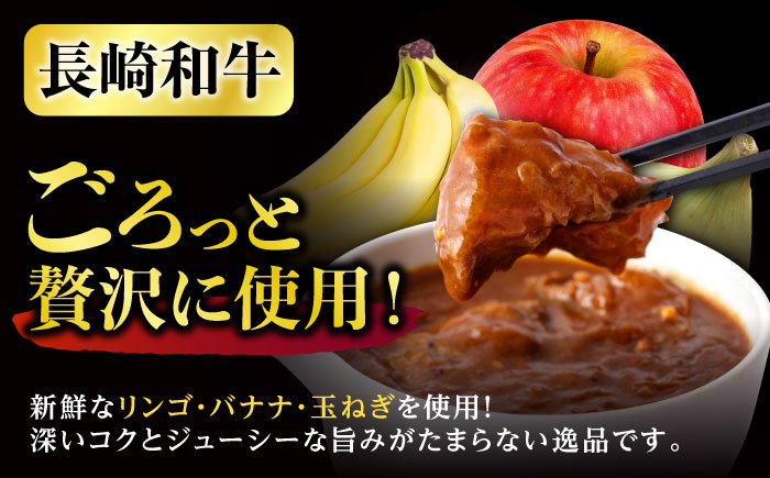 【3回定期便】 【肉のプロが贈る 究極のカレー】長崎和牛 A5 カレー 約275g×4袋 / カレーライス かれー レトルト 牛 和牛 / 諫早市 / 野中精肉店 [AHCW098]