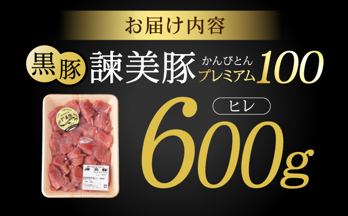 黒豚諫美豚プレミアム100 ヒレカツ用 600g / 豚肉 肉 ヒレ 黒豚 とんかつ トンカツ / 諫早市 / 株式会社土井農場 [AHAD078]