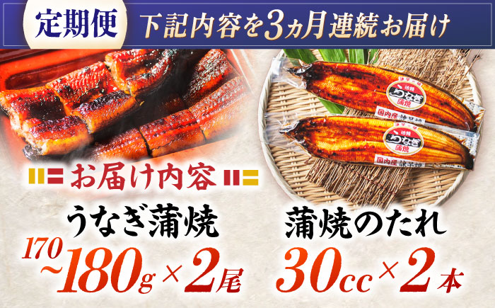 【3回定期便】【諫早淡水】特大うなぎ蒲焼2尾 / 特大 うなぎ ウナギ 鰻 国産うなぎ 国産鰻 蒲焼き 蒲焼 かばやき うな重 うな丼 / 諫早市 / 諫早淡水株式会社 [AHAT054]