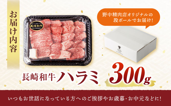 【柔らかさとコクの融合！】長崎和牛 A5 ハラミ 300g / 国産 牛肉 和牛 焼肉 はらみ / 諫早市 / 野中精肉店 [AHCW115]