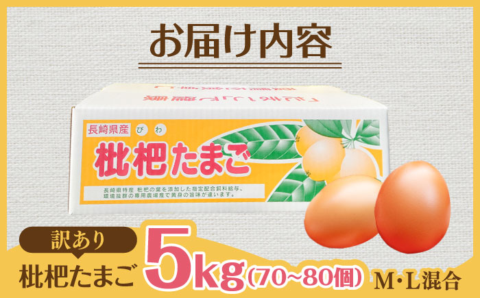 産直枇杷たまご 5kg / 卵 たまご 鶏卵 国産 玉子 枇杷 / 諫早市 / 長崎県養鶏農業協同組合 [AHCX003]