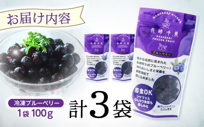 長崎冷果 ブルーベリー 3袋セット　/ 冷凍 冷凍フルーツ ブルーベリー ベリー / 諫早市 / エスジーエス株式会社 [AHEQ004]