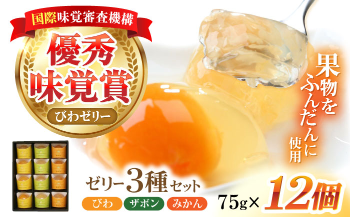 長崎旬彩12個入り / ゼリー みかん ミカン ザボン びわ 果汁 / 諫早市 / 有限会社あじさい  [AHAH001]